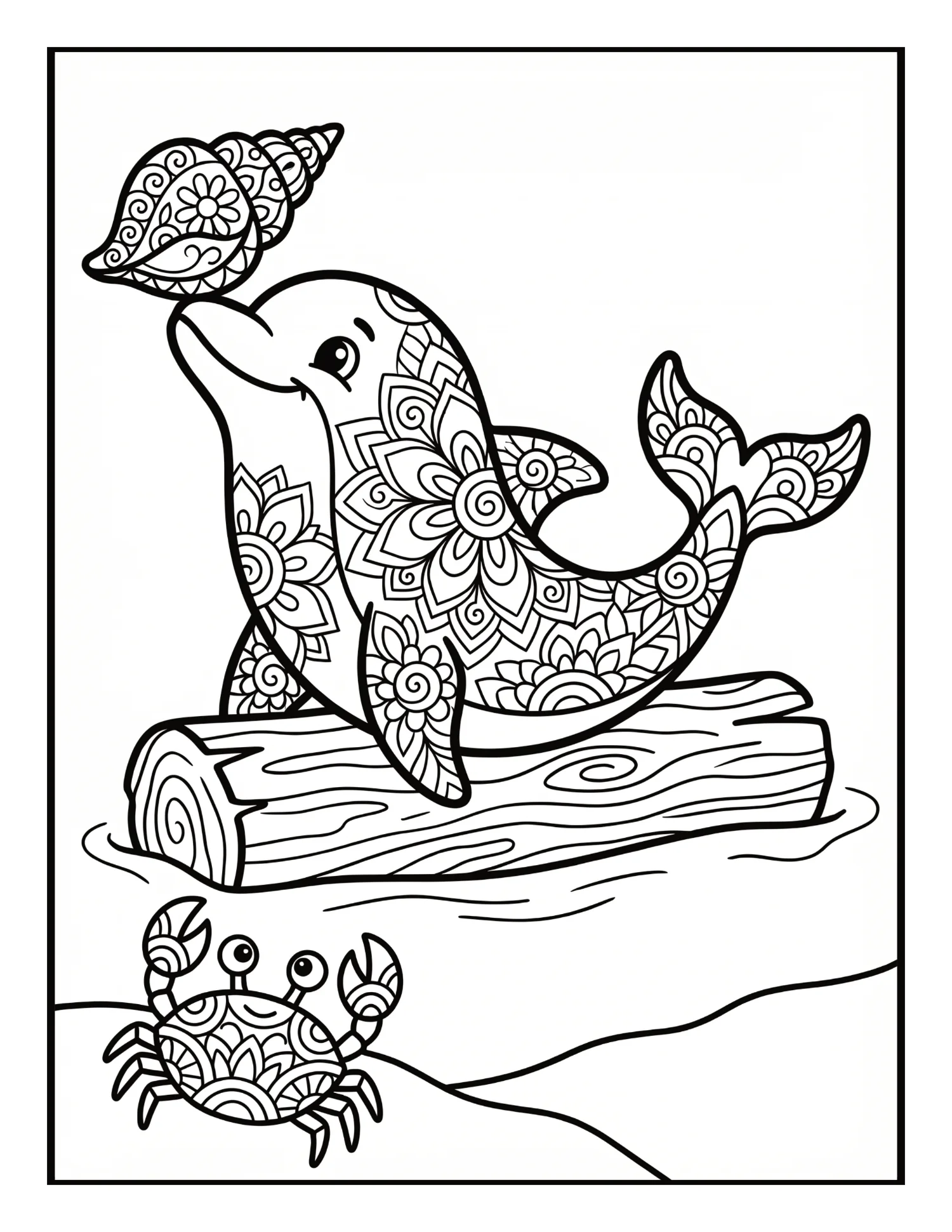 Delfin Mandala Ausmalseite