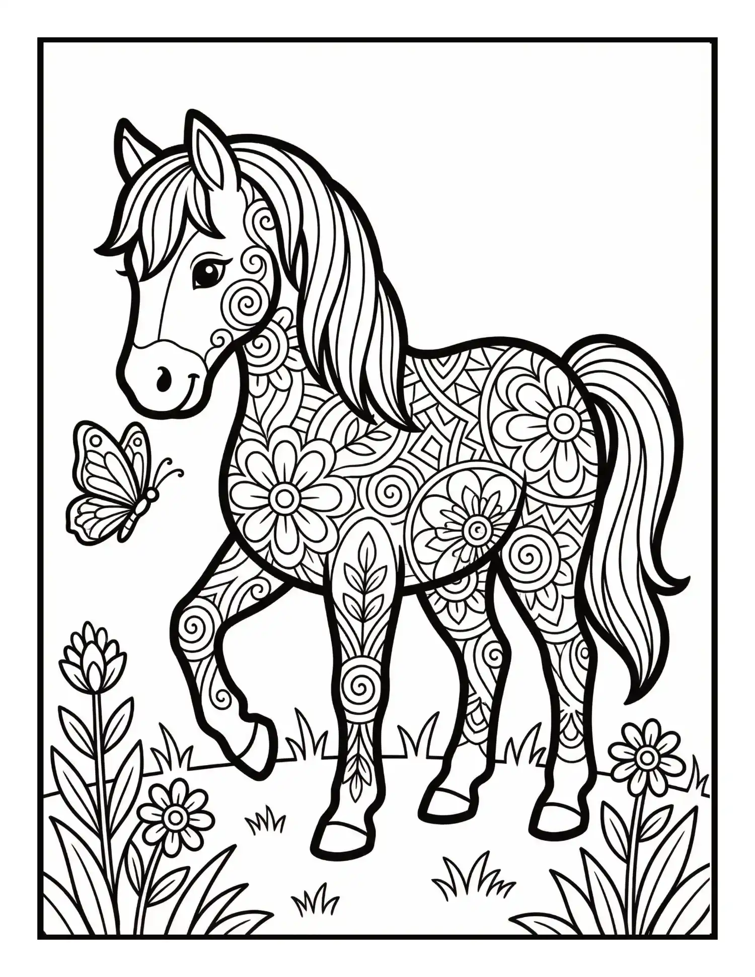 Verträumtes Pferd Mandala