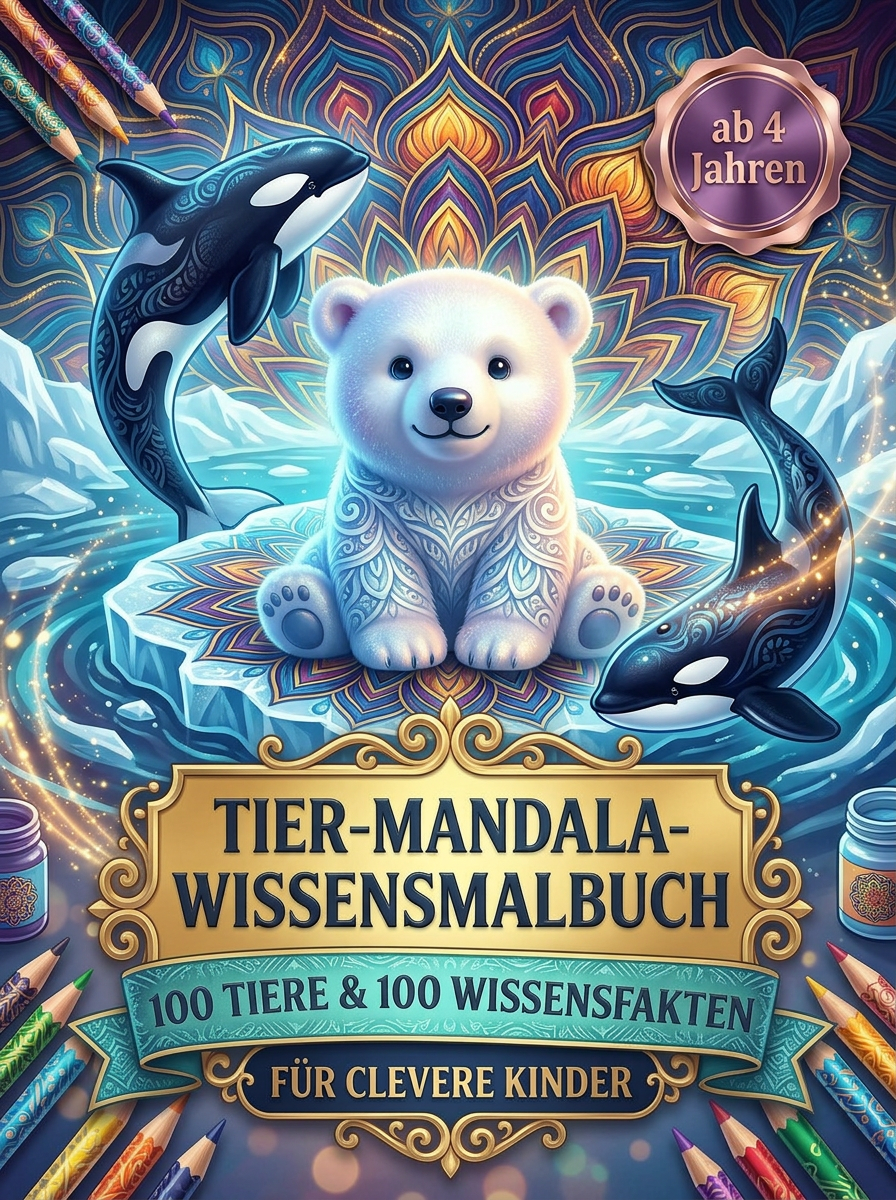 Tier-Mandala-Wissensmalbuch Cover